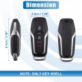 X Autohaux M3n-a2c31243800 Car Key Fob Shell 3 Button Remote Control Case Keyless Entry Housing Replacement Black For Ford