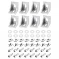8set Inside Corner Bracket Gusset Kits 35x35x29mm 3030 Angle Connector For European Series Aluminum Profile Silver 16 X T-slot 