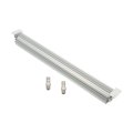 Universal 24 In Dual Pass Transmission Aluminum Finned Oil Cooler With 1 4 Npt Barb Connectors Silver Finish 