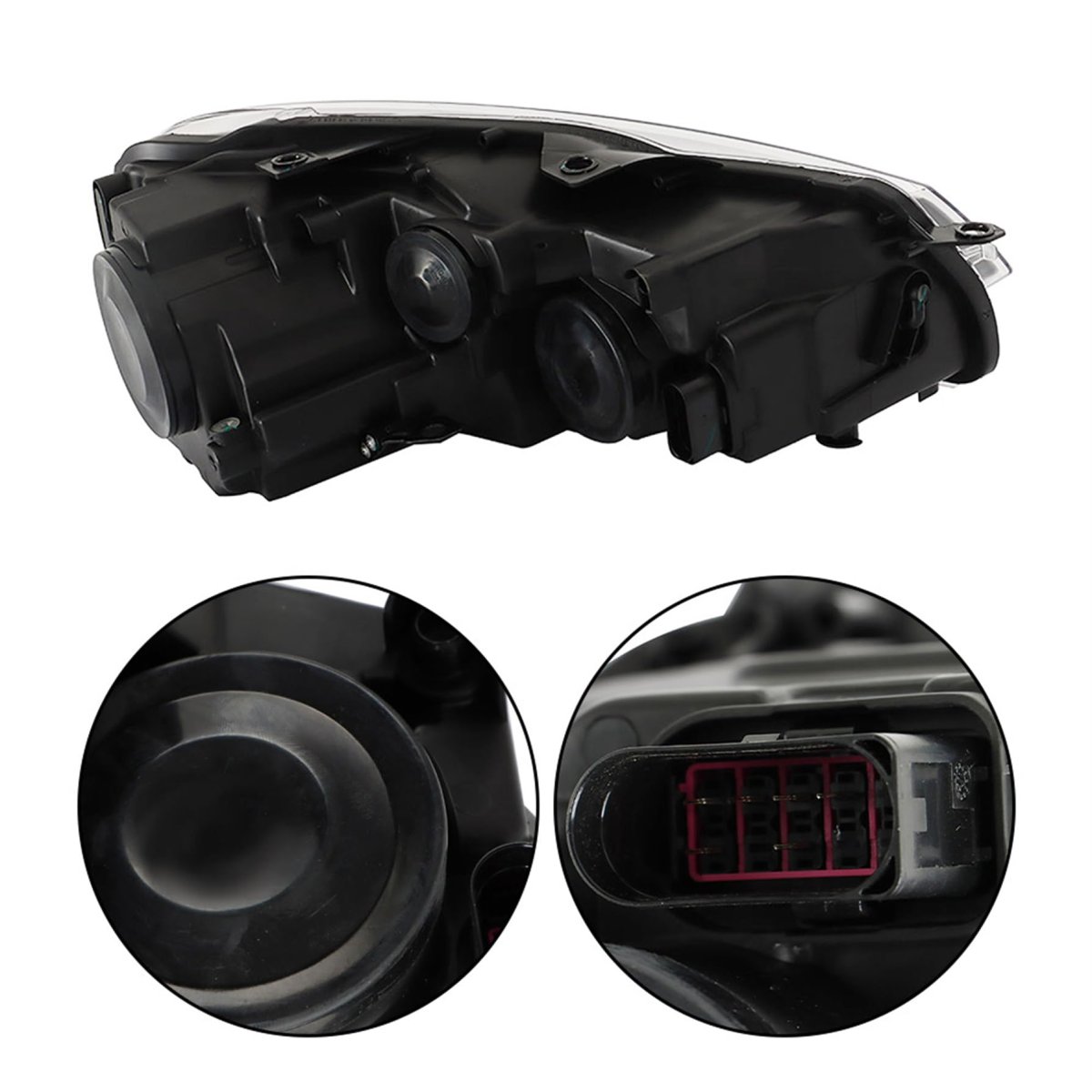 Left Side Headlight Assembly For Golf Jetta Sportwagen Mk6 2010 2011 2012 2013 2014 Driver Black Headlamp 5k0941005c
