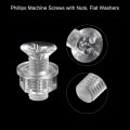 Uxcell M10 X 25mm Plastic Phillips Machine Screws With Nuts And Flat Washers Pc Head Bolts Transparent 20 Sets