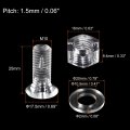 Uxcell M10 X 25mm Plastic Phillips Machine Screws With Nuts And Flat Washers Pc Head Bolts Transparent 20 Sets