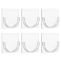 6 Pack Shower Rod Holder 1 61 Inch Adhesive Curtain No Drilling Holders With Glue For Bathroom Bedroom Clear Rod Not Included 