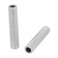 Uxcell Lamp Pipe Nipple M8 Thread 40mm Length Hollows Repair Part Hardware For Lamp Lights Zinc Plated Silver Tone Pack Of 10