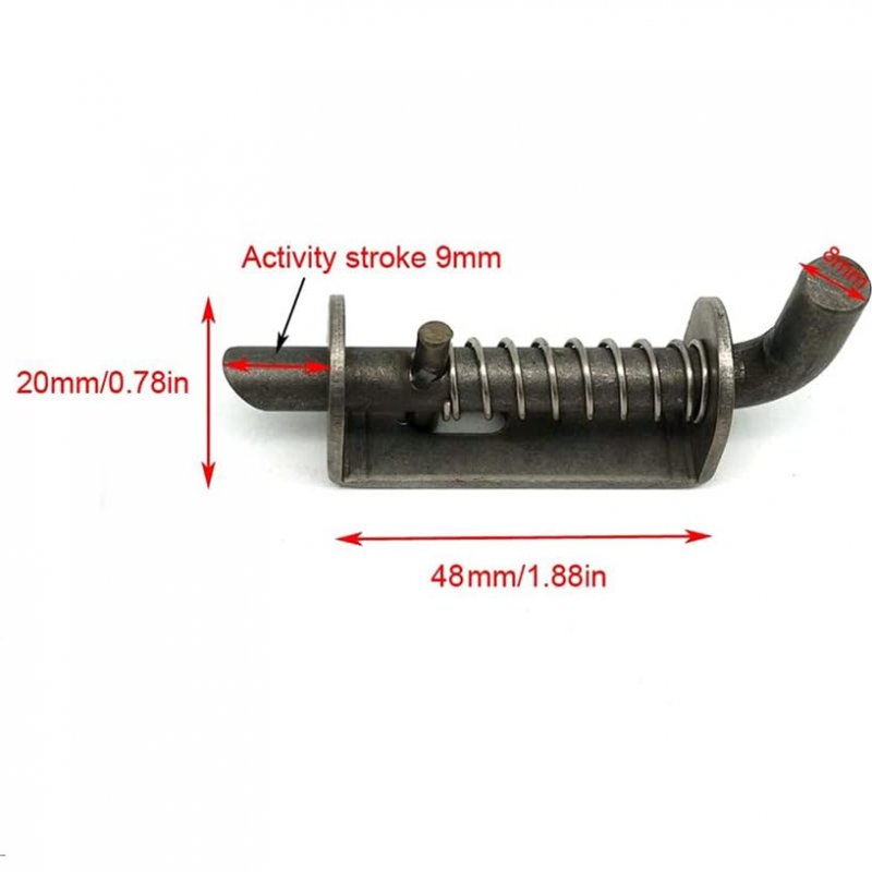 10 Pcs Stainless Steel Mini Spring Loaded Latch Pin 1 9 In 304 Metal Barrel Bolt For Pet Cage Door Shed Gate Tailgate Trailer