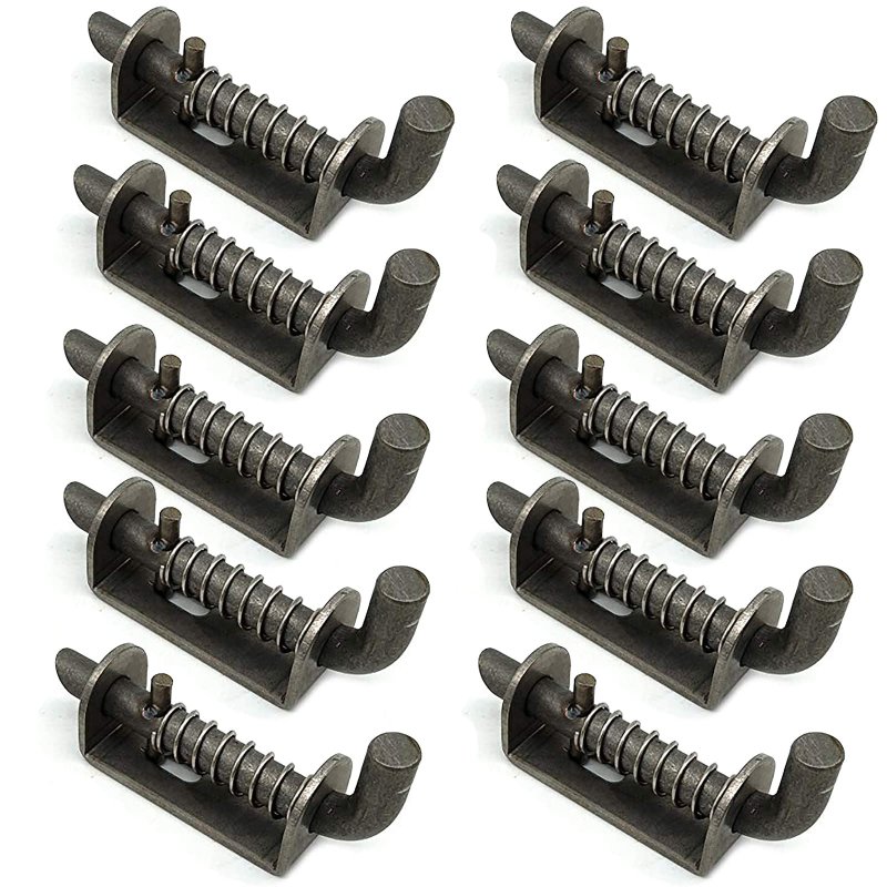 10 Pcs Stainless Steel Mini Spring Loaded Latch Pin 1 9 In 304 Metal Barrel Bolt For Pet Cage Door Shed Gate Tailgate Trailer