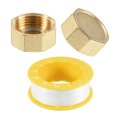 2pcs Pipe Fitting Caps G1 Female Thread With 9 5m 374 Sealant Tape Brass Outer Octagon End Cap Stop Valve Hose Connector For 