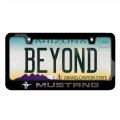 Ford Mustang In 3d Dark Gray Letters On Black Metal License Plate Frame