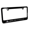 Ford Mustang In 3d Dark Gray Letters On Black Metal License Plate Frame