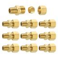10pcs Brass Pipe Fitting 5 16 Od X 1 8 Npt Male Compression Tube Union Connector Straight Coupling Adapter Fit 