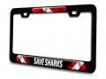 Save Sharks Scuba Diving License Plate Frame Black Stainless Steel 3d Style 12 5 X 6 In All Weather Proof For Suv Auto And