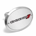 Ipick Image Made For Dodge 3d Logo On Brushed Oval Billet Aluminum 2 Inch Tow Hitch Cover