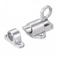 Uxcell Door Spring Bolt Aluminum Alloy Security Automatic Window Gate Latch Bounce Lock Silver Tone