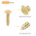 Uxcell Brass Wood Screws 60pcs M1 6 X 8mm Slotted Drive Flat Head Self Tapping Screw Countersunk For Woodworking Furniture