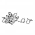 Uxcell 10pcs Stainless Steel Wire Rope Fastener Bow D Shackles 4mm Thread