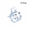 Uxcell Spring Band Type Clamp 17mm Inner Dia Fit 17 5-18 2mm Od Hose Fuel Line Silicone Tube Clips Silver Manganese Steel 10pcs