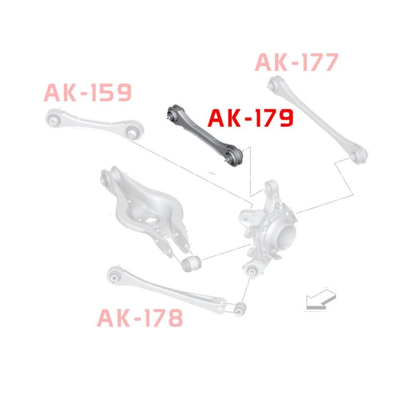 Godspeed Ak-179-a Adjustable Camber Rear Upper Arms With Spherical Bearings Set Of 2 For Bmw 2-series F22 F23 2014-21