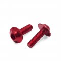 Uxcell 8pcs M6 X 20mm Red Hexagon License Plates Fairing Bolts Screws For Motorcycle