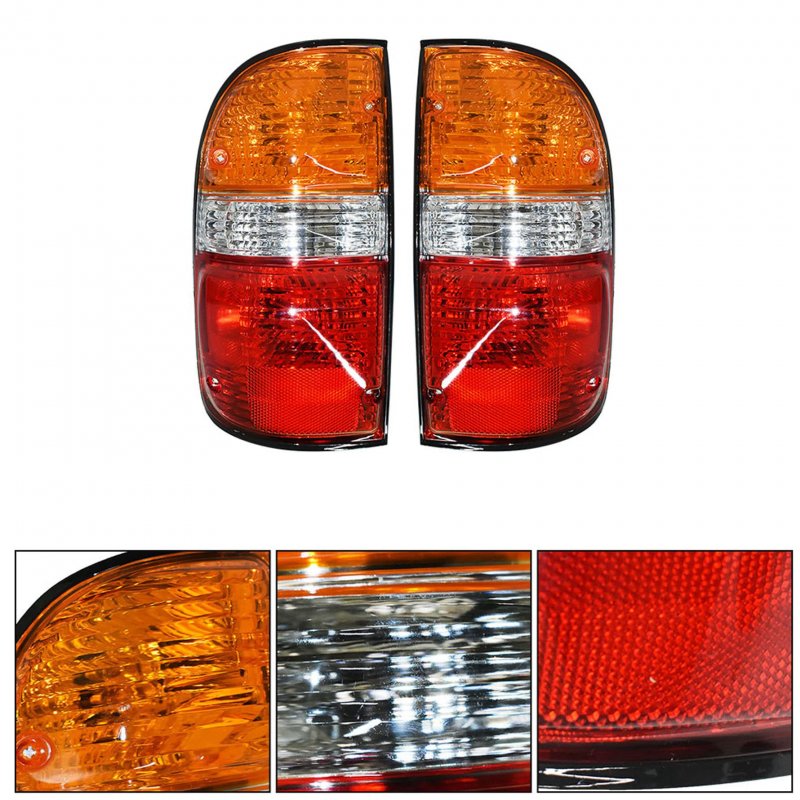 Tail Light Rear Brake Lamp Assembly Clear Red Halogen For 2001-2004 T-acoma Passenger And Driver Side Outer Replacement Pair