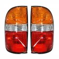 Tail Light Rear Brake Lamp Assembly Clear Red Halogen For 2001-2004 T-acoma Passenger And Driver Side Outer Replacement Pair