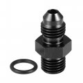 4an Flare To Orb O Ring Port Male Fuel Pump Rail Adapter Fitting Adapters For Car Aluminum Alloy Black 