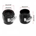X Autohaux 4pcs An10 Hex Black Car Hose Finisher Flexible Rubber Pipe Clamp With Screw Band Adapter Fitting For Oil Fuel Water