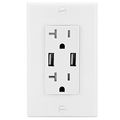 Wall Usb Charger 5v Dc 3 1a 2port Jack Tamper Resistant Receptacle Plug T R Outlet 15a 20a Amp 20 