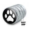 Paw Print Dog Cat White On Black Tire Rim Wheel Aluminum Valve Stem Caps