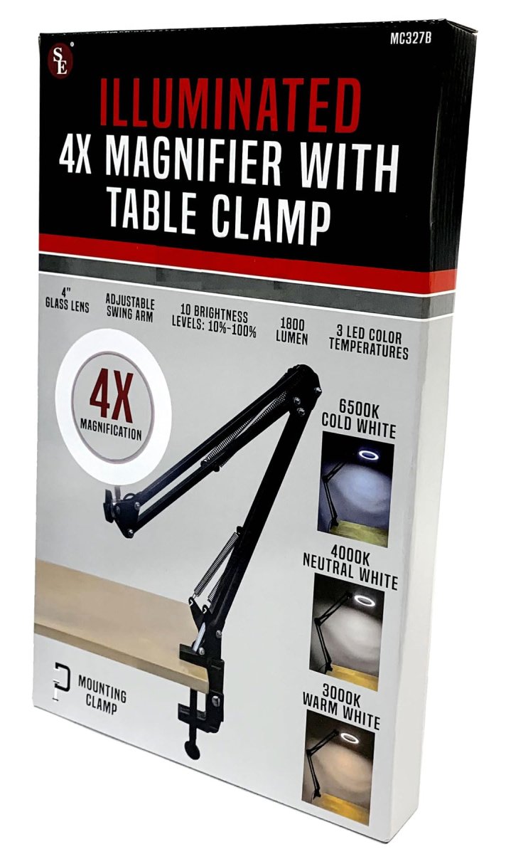 4x Magnification Led Swing Arm Lamp With Clamp 1800 Lumens Adjustable Brightness And Color Temperatures Usb Powered Mc327b