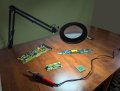 4x Magnification Led Swing Arm Lamp With Clamp 1800 Lumens Adjustable Brightness And Color Temperatures Usb Powered Mc327b