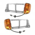 Chrome Inner Headlamp Headlight Bezel Lh Rh Pair Set For Fld 112 120 