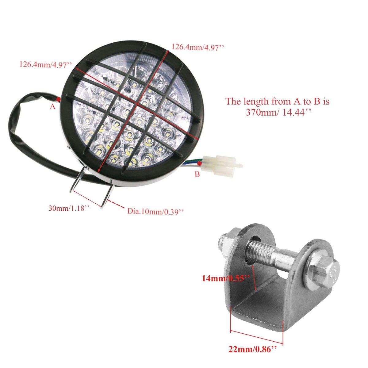 12v Dual Beam Led Front Atv Headlight Pair For 110cc 125cc 150cc 200cc 250cc Quad Go Kart Utv Waterproof Head Lamps With
