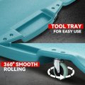 Auto Dynasty 47 Inches Mechanic Creeper Automotive Garage Repair Low Profile Under Car Rolling With Padded Headrest Plastic Sky