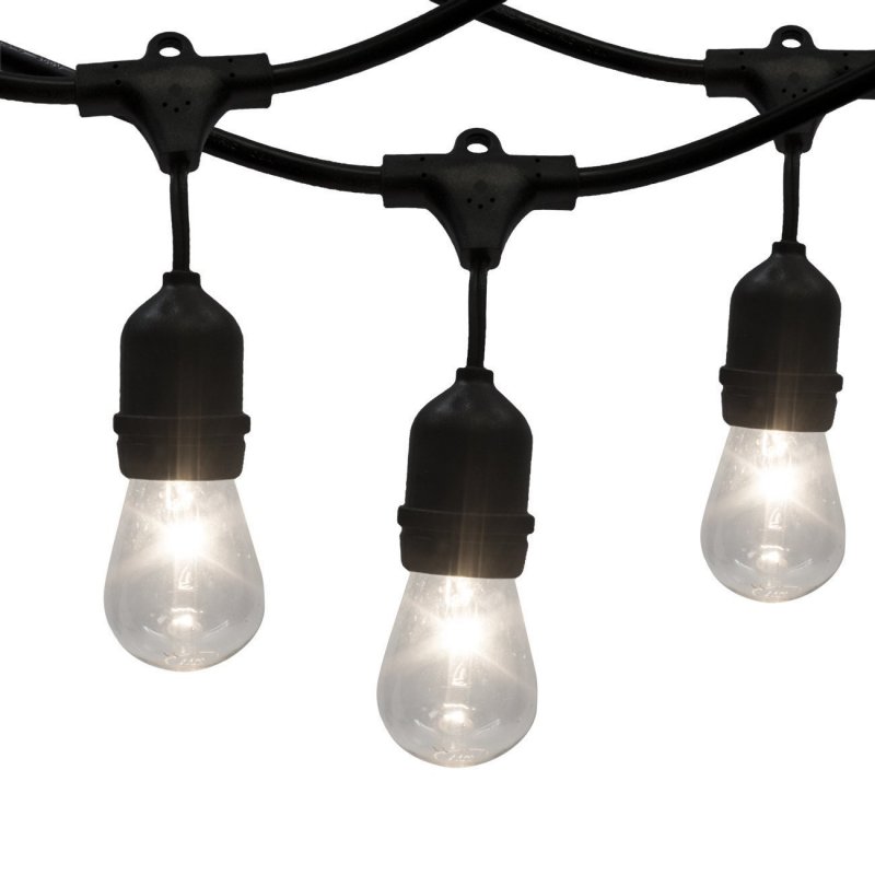 Outdoor String Lights 48 Ft Commercial Grade Strand With Hanging Sockets Weatherproof For Patio Garden Porch Backyard Party