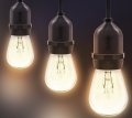 Outdoor String Lights 48 Ft Commercial Grade Strand With Hanging Sockets Weatherproof For Patio Garden Porch Backyard Party