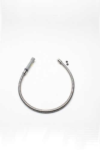 Pre Rinse Hose 44 In Flexible Stainless Steel With Gray Handle B-0044-h Industrial Style Silver Faucet Spray