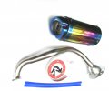 Usonline911 High Performance Exhaust System Muffler For Gy6 50cc-400cc 4 Stroke Scooters Atv Go Kart Rainbow