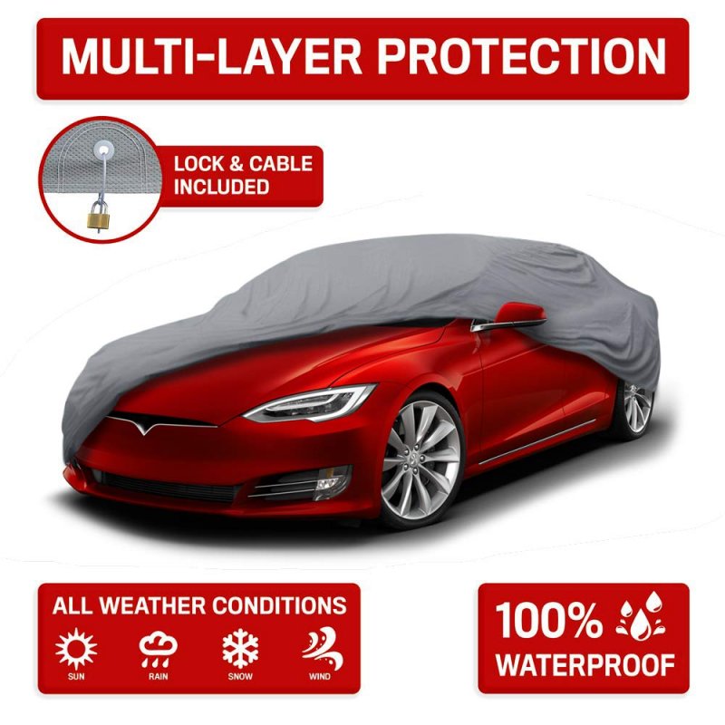 Custom Fit Car Cover For Tesla Model S 2012 2025 All Weather Waterproof Uv Resistant And Scratch Fullage Vehicle Cover Outdoor