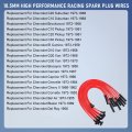 Hei Spark Plug Wires Set 90 Degrees To Straight For Sbc Bbc 350 383 400 454 V8 10 5mm High Performance Racing Silicone Red