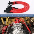 Hei Spark Plug Wires Set 90 Degrees To Straight For Sbc Bbc 350 383 400 454 V8 10 5mm High Performance Racing Silicone Red
