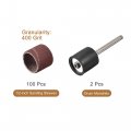 Uxcell 100 Pcs 2 Inch Sanding Sleeves Sandpaper Set 400 Grit With 1 8 Drum Mandrels For Rotary Tools