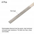 Uxcell Diamond Needle Files 3mm X 140mm Flat Type File Handles Hand Tool For Metal Wood Stone Marble 4pcs