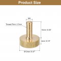 Uxcell M4x10mm Knurled Thumb Screws 6pcs Flat Head Fully Threaded Brass Bolts Grip Knobs Fasteners
