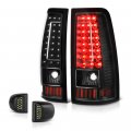 Black Housing C-bar Led Tail Light Full-led License Plate Lamp Assembly Replacement Bundle For 2003-2006 Chevy Silverado 1500 