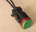1x Female Pigtail Plug Connector 2-way 2 Pin Deutsch Dt Series With Wire 
