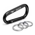 Ipick Image Officially Licensed Ford Mustang 5 0 Laser-etched Black Metal Carabiner Keychain With Split Key Rings 