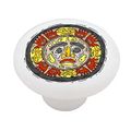 Tribal Face Decorative High Gloss Ceramic Drawer Knob 