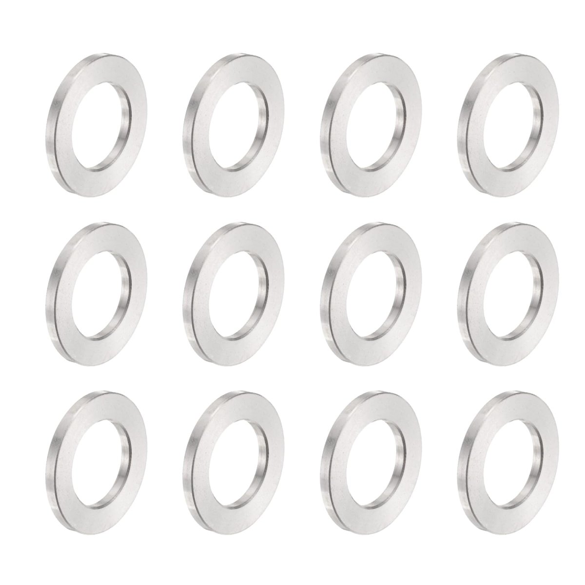 12pcs Aluminum Spacer 12mm Bore X 20mm Od 2mm Length Screw Bushing Plain Finish Round Metal For M12 Screws Bolts And Rods
