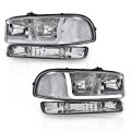 Led Drl Bar Headlights Assembly Fit 1999-2006 Gmc Sierra 