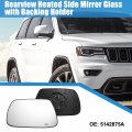 X Autohaux Car Left Rearview Heated Side Mirror Glass For Jeep Grand Cherokee 2005-2010 5142875a Replacement With Backing